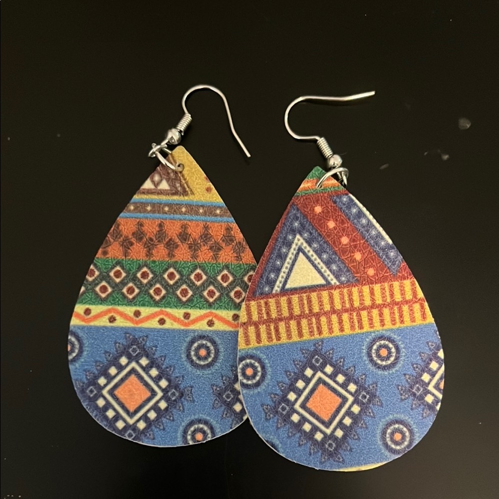 Colorful Geometric Teardrop Earrings
